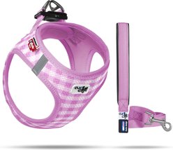 Curli Vest Air-Mesh Dog Harness & Dog Leash, Pink, XXX-Small