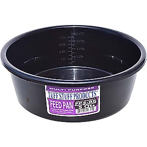 Tuff Stuff Products Feed Pan Farm Animal Feeder, 5-qt, Black