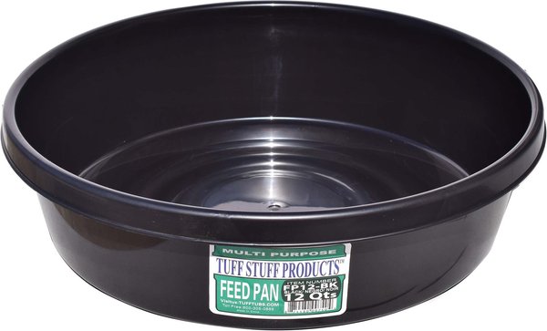 Tuff Stuff Products Feed Pan Farm Animal Feeder, 12-qt, Black