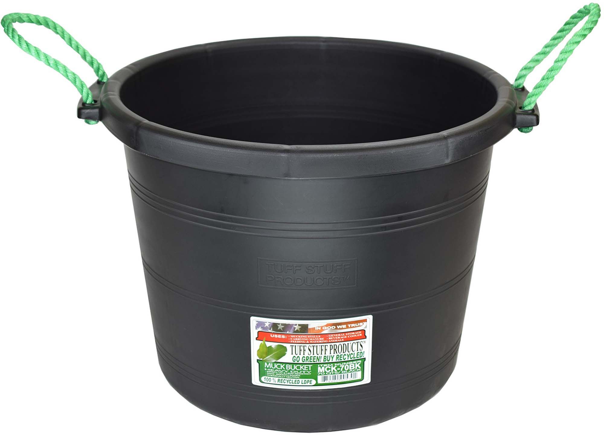 Tuff Stuff Muck Bucket, 70 Quart, Black