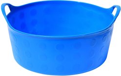 Tuff Stuff Products Tuff Short Flex Tub Farm Animal Feeder, 4-gal, Sky Blue