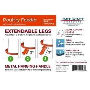 Tuff Stuff Products Poultry Feeder Folding Leggs Farm Animal Feeder, 11-lb