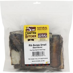 The Country Butcher Beef Rib Bone Natural Dog Treats, Small, 8 count 