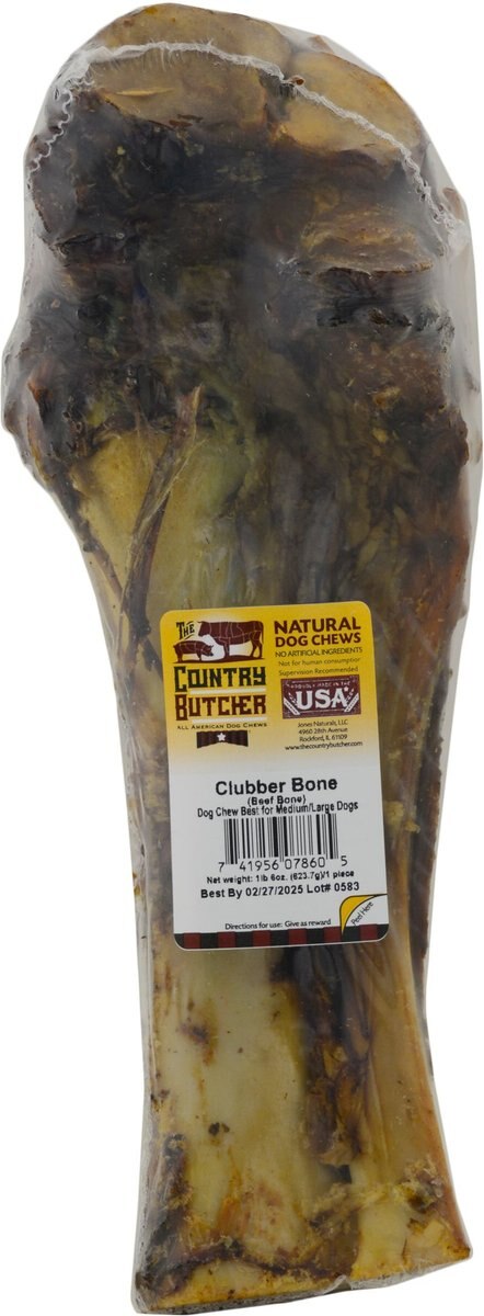 The Country Butcher Beef Clubber Bone Dog Treat, 10-in