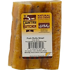 The Country Butcher Pork Roll Dog Treats, Small, 3 count