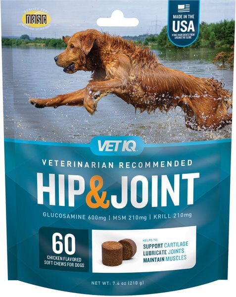 VetIQ Hip & Joint Soft Chew Joint Supplement for Dogs, 60 Count slide 1 of 6
