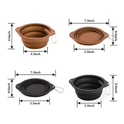 Show full view: Jespet & GOOPAWS Silicone Non-Skid Travel Cat & Dog Bowl, 2 count, Black/Brown slide 5 of 7