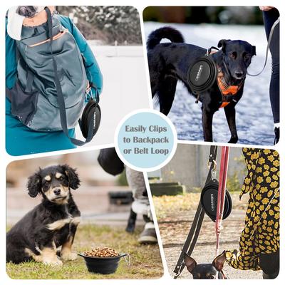 Show full view: Jespet & GOOPAWS Silicone Non-Skid Travel Cat & Dog Bowl, 2 count, Black/Brown slide 6 of 7