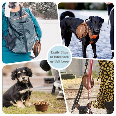 Show full view: Jespet & GOOPAWS Silicone Non-Skid Travel Cat & Dog Bowl, 2 count, Black/Brown slide 7 of 7