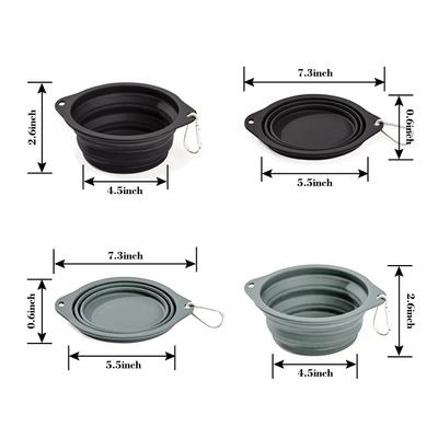 Show full view: Jespet & GOOPAWS Silicone Non-Skid Travel Cat & Dog Bowl, 2 count, Black/Grey slide 5 of 7