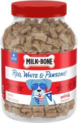 Milk-Bone Red, White & Pawsome! Americana Mini Dog Biscuits, 36-oz canister