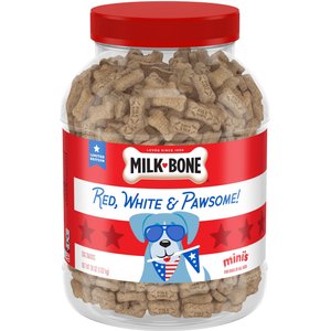 Milk-Bone Red, White & Pawsome! Americana Mini Dog Biscuits, 36-oz canister