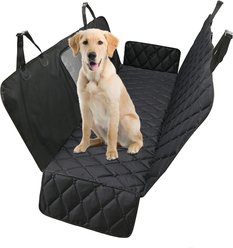 Shele Quilted Water Resistant Hammock Dog & Cat Car Seat Cover, Black