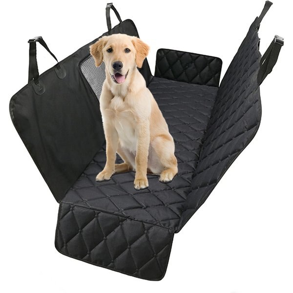 PLUSH PAWS PRODUCTS Quilted Hammock Car Seat Cover, Black, Regular