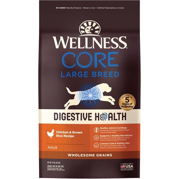 WELLNESS CORE Digestive Health Chicken & Brown Rice Dry Dog Food, 24lb