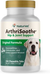 NaturVet ArthiSoothe Chewable Tablets Joint Supplement for Dogs, 250 count