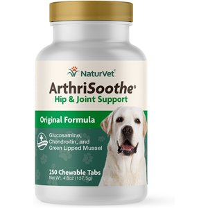 NaturVet ArthiSoothe Chewable Tablets Joint Supplement for Dogs, 250 count