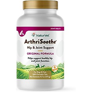 NaturVet ArthiSoothe Chewable Tablets Joint Supplement for Dogs, 500 count