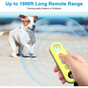 Bousnic 1000-ft Remote Waterproof Rechargeable Shock Training Dog Collar Kit, Yellow, 1 count
