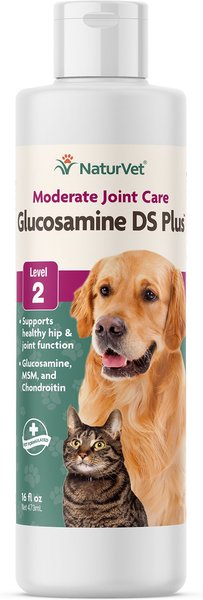 NaturVet Moderate Care Glucosamine DS Plus Liquid Joint Supplement for Cats & Dogs, 16-oz bottle slide 1 of 5