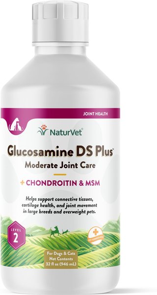 NaturVet Moderate Care Glucosamine DS Plus Liquid Joint Supplement for Cats & Dogs, 32-oz bottle slide 1 of 5