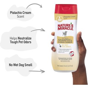 Nature's Miracle Oatmeal Dog Shampoo, 16-fl oz bottle, Pistachio Cream Scent