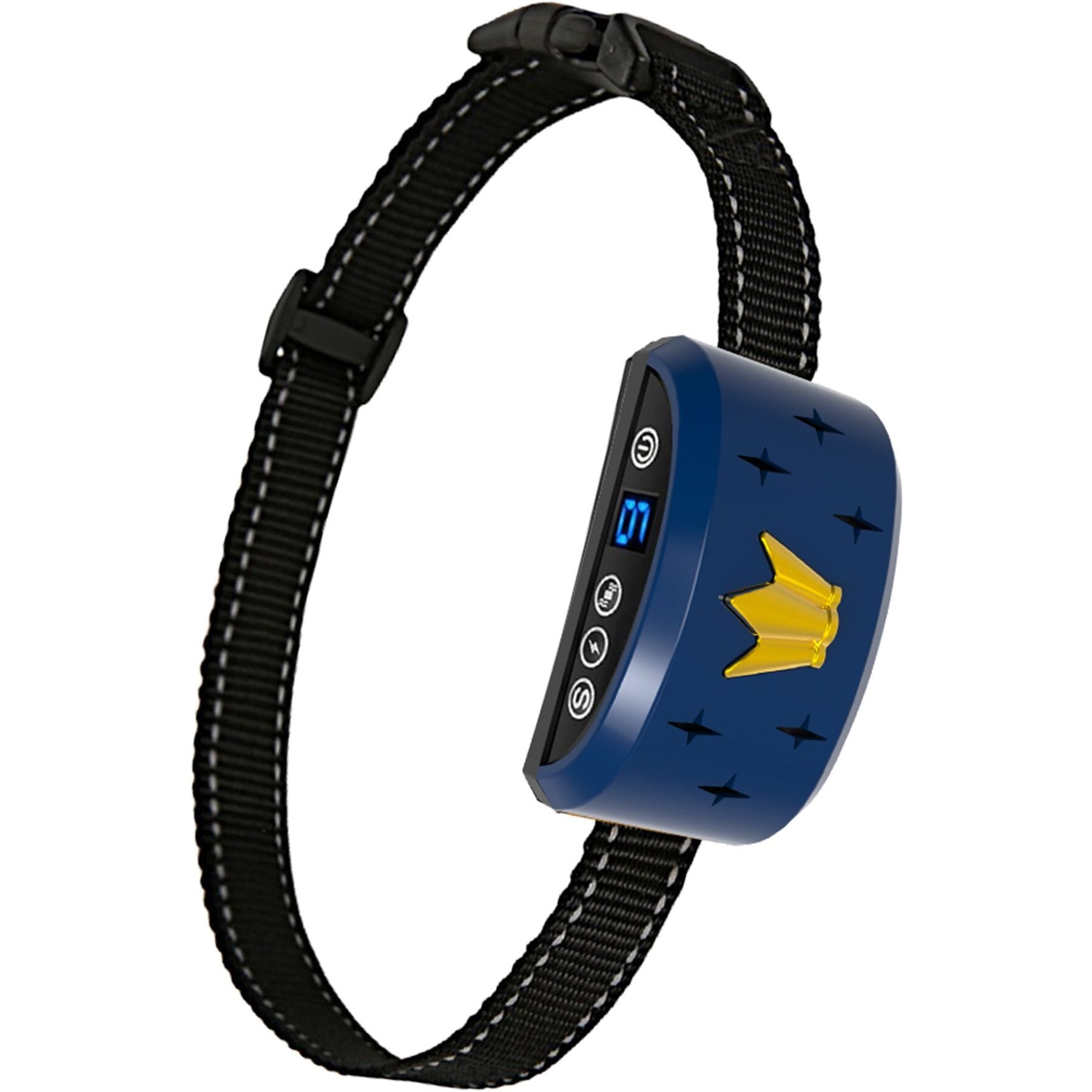 PETDIARY B320 Rechargeable Static Dog Bark Collar, Blue, Small