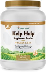 NaturVet Kelp Help Plus Omegas Powder Supplement for Cats & Dogs, 4-lb