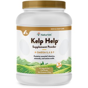 NaturVet Kelp Help Plus Omegas Powder Supplement for Cats & Dogs, 4-lb