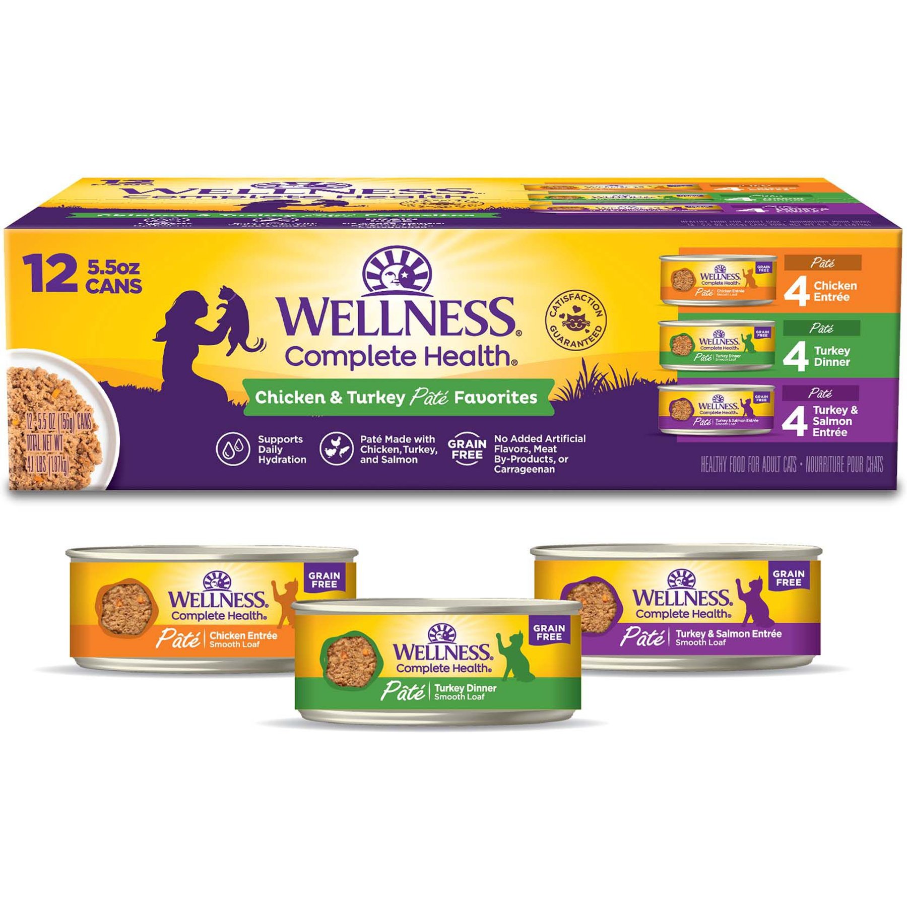 Wellness Divine Duos Poultry Pleasers Variety Pack Grain-Free Wet Cat Food