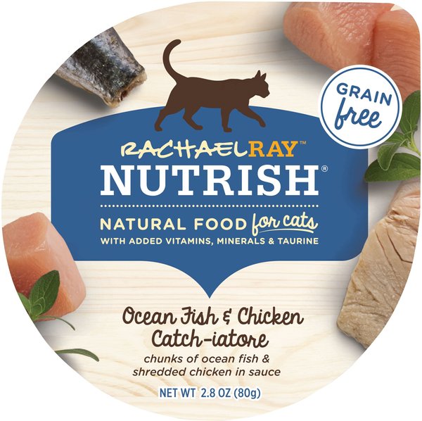 Rachael Ray Nutrish Ocean Fish & Chicken Catch-iatore Natural Grain-Free Wet Cat Food, 2.8-oz, case of 24 slide 1 of 9