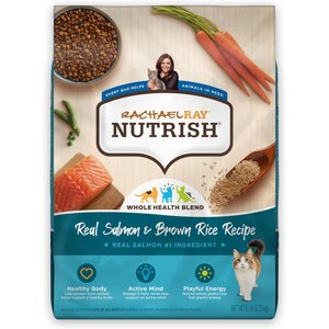 Rachael Ray Nutrish Natural Salmon & Brown Rice Recipe Dry Cat Food, 6-lb bag