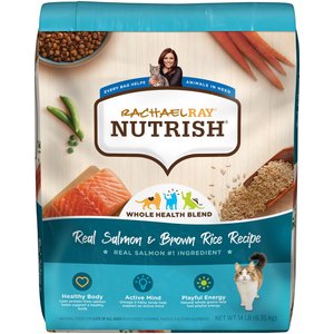 RACHAEL RAY NUTRISH Natural Salmon Brown Rice Recipe Dry Cat