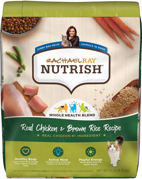 Rachael Ray Nutrish Natural Chicken & Brown Rice Recipe Dry Cat Food, 14-lb bag slide 1 of 10