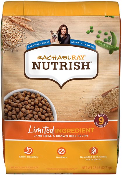 Rachael Ray Nutrish Limited Ingredient Lamb Meal & Brown Rice Recipe Dry Dog Food, 28-lb bag slide 1 of 10