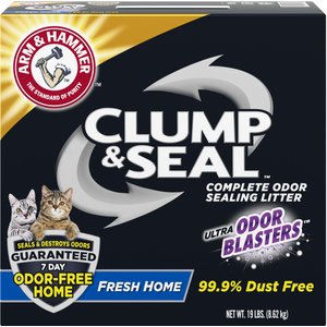 Arm & Hammer Litter Clump & Seal Complete Odor Sealing Clumping Cat Litter, Fresh Home with Ultra Odor Blasters with 10 Days of Odor Control, 19-lb box