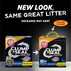 Arm & Hammer Litter Clump & Seal Complete Odor Sealing Clumping Cat Litter, Fresh Home with Ultra Odor Blasters with 10 Days of Odor Control, 28-lb box