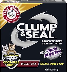 Arm & Hammer Litter Clump & Seal Multi-Cat Scented Clumping Clay Cat Litter, 14-lb box
