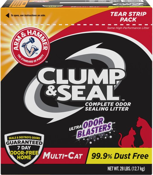 Arm & Hammer Litter Clump & Seal Multi-Cat Scented Clumping Clay Cat Litter, 28-lb box slide 1 of 12