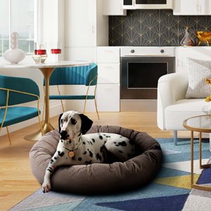 Max & Marlow Luxurious Oval Bolster Cuddler Cat & Dog Bed, Taupe, XX-Large