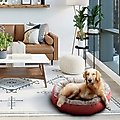 Max & Marlow Plush Round Bolster Cuddler Cat & Dog Bed, Rose, Large