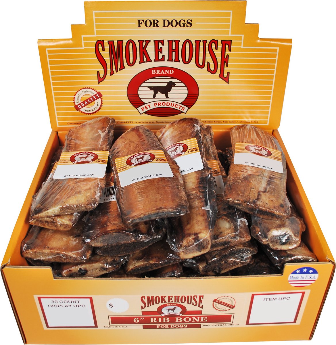 Smokehouse USA 6" Rib Bone Dog Treats