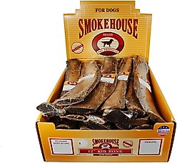 Smokehouse USA 12" Rib Bone Dog Treats, 24 count