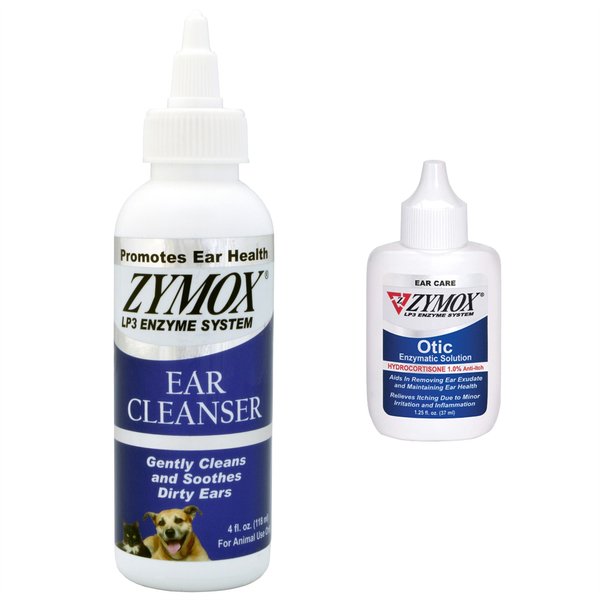Zymox Otic Ear Infection Treatment with Hydrocortisone, 1.25-oz bottle + Veterinary Strength Dog & Cat Ear Cleanser, 4-oz bottle slide 1 of 9