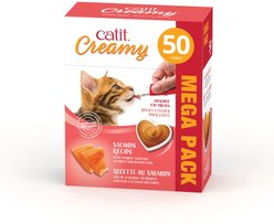 Catit Creamy Salmon Cat Treat Tube, 50 count