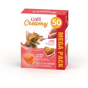 Catit Creamy Salmon Flavor Lickable Cat Treats, 50 count
