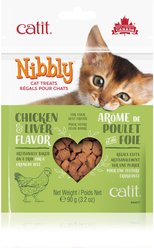 Catit Nibbly Chicken & Liver Cat Treat, 3.2-oz bag