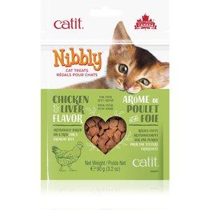 Catit Nibbly Chicken & Liver Cat Treat, 3.2-oz bag