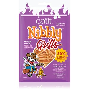 Catit Nibbly Grills Chicken & Scallop Cat Treat, 1.06-oz bag