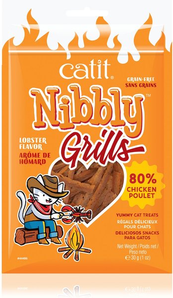 Catit Nibbly Grills Chicken & Lobster Cat Treat, 1.06-oz bag